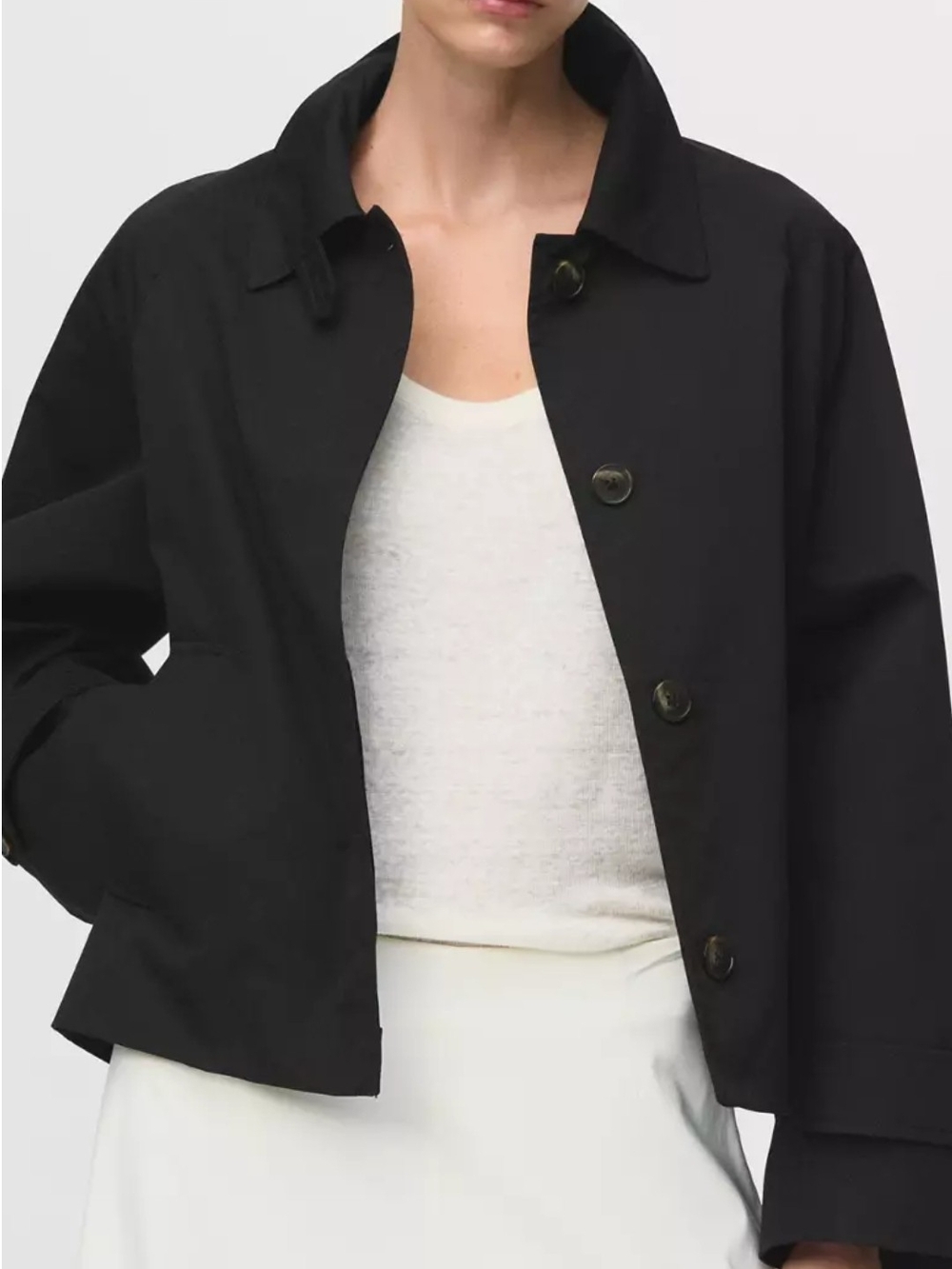 Mango Women's Navy Short Trench Coat